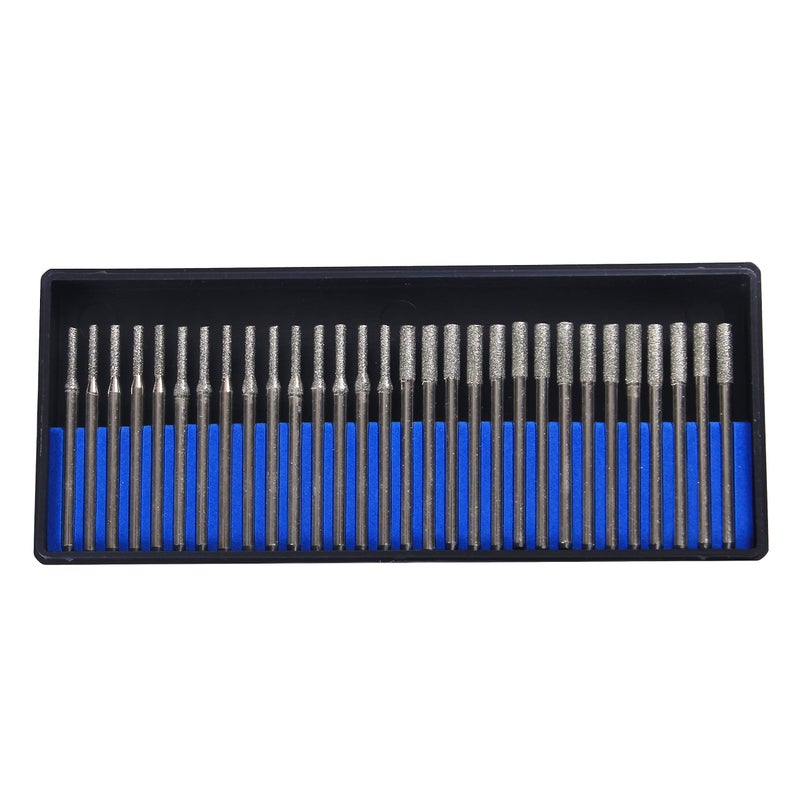 Drilax 30-Pc Diamond Drill Bit Set | 15x 2mm & 15x 3mm | 1/8" Shank Dremel Compatible for Glass, Sea Glass, Gemstones & Lapidary - Image 1